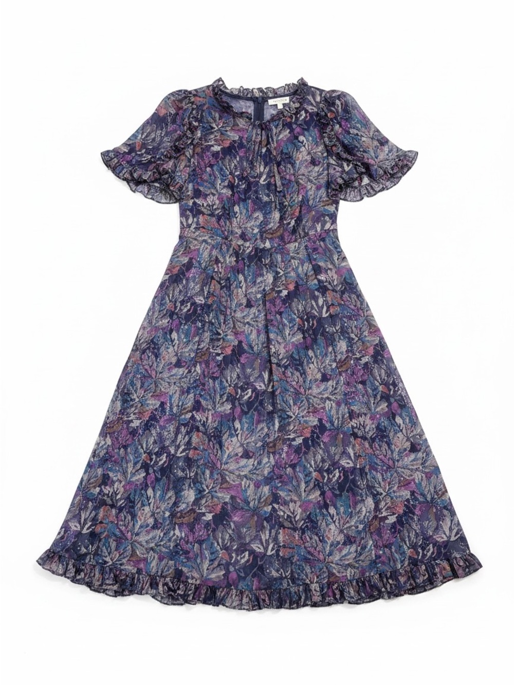 Rebecca Taylor Dress Womens 6 Amethyst Purple Giverney Fleur Silk Ruffle - Picture 7 of 13